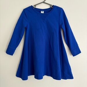 Old Navy Girls Vibrant Blue Crewneck Sweatshirt Dress